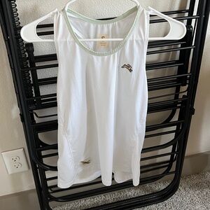Tracksmith Ivory and Green Tank Top